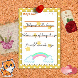 Notas Post-it® Puntos de polka amarillos, estrellas lindas y arco