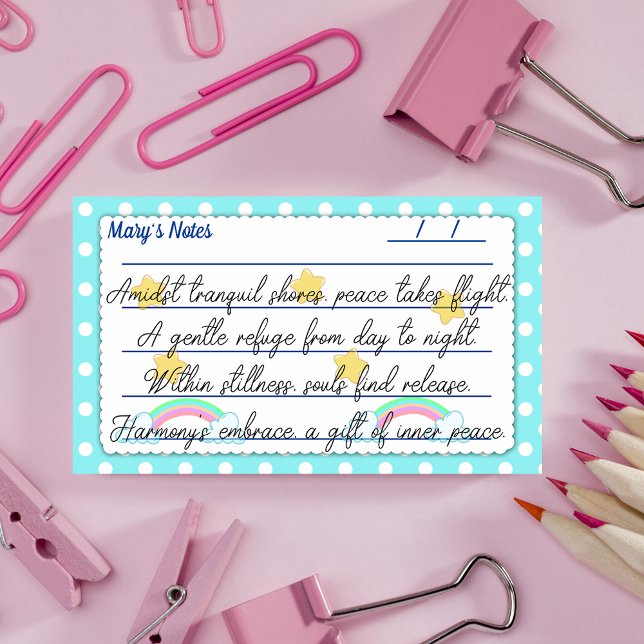 Notas Post-it® Puntos de polka azul, estrellas lindas y arcos de  (Subido por el creador)