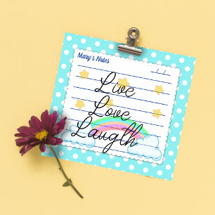 Notas Post-it® Puntos de polka azul, estrellas lindas y arcos de