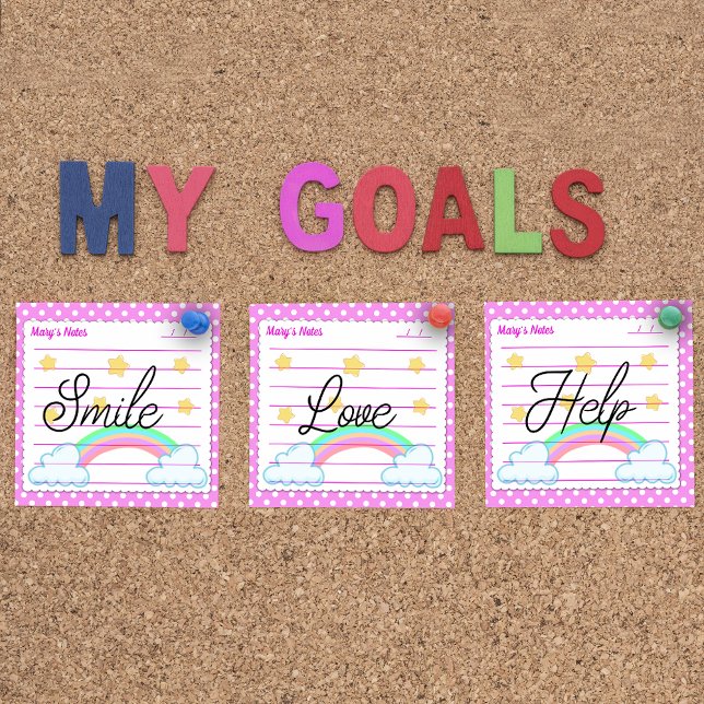 Notas Post-it® Puntos de polka azul, estrellas lindas y arcos de  (Subido por el creador)