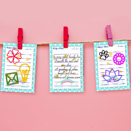 Notas Post-it® Puntos de polka azul, estrellas lindas y arcos de 