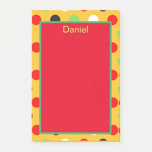 Notas Post-it® Puntos de Polka de moda (Anverso)