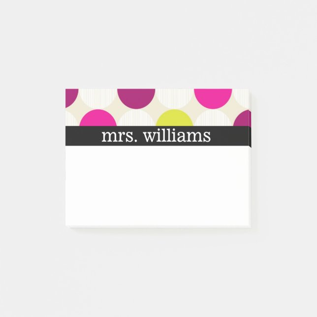 Notas Post-it® Puntos de Polka divertidos - Personalizar (Anverso)
