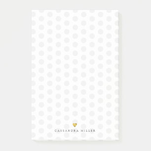 Notas Post-it® Puntos de polka gris claro
