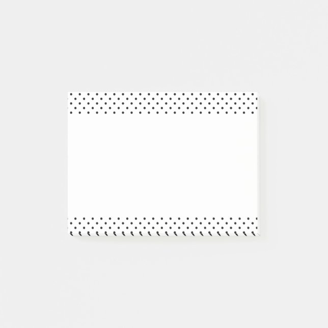 Notas Post-it® Puntos de polka negros y blancos (Anverso)