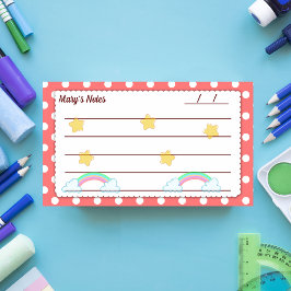 Notas Post-it® Puntos de polka roja, estrellas lindas y arcos de 