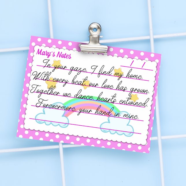 Notas Post-it® Puntos de polka rosa, estrellas lindas y arcos de  (Subido por el creador)