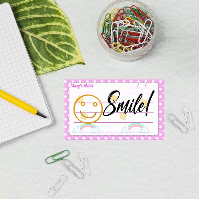 Notas Post-it® Puntos de polka rosa, estrellas lindas y arcos de  (Subido por el creador)