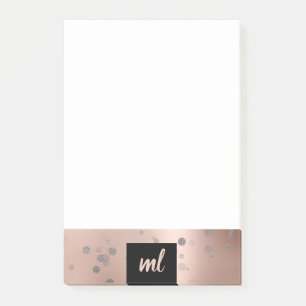 Notas Post-it® Puntos modernos y elegantes de confeti dorado