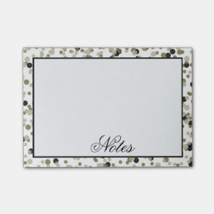 Notas Post-it® Puntos negros del confeti del oro