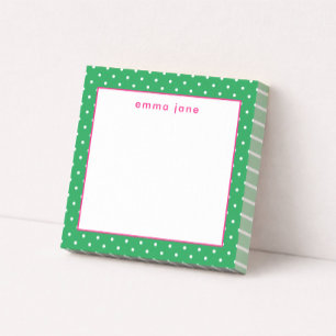 Notas Post-it® Puntos Pequeños Rosa y Verde Personalizados