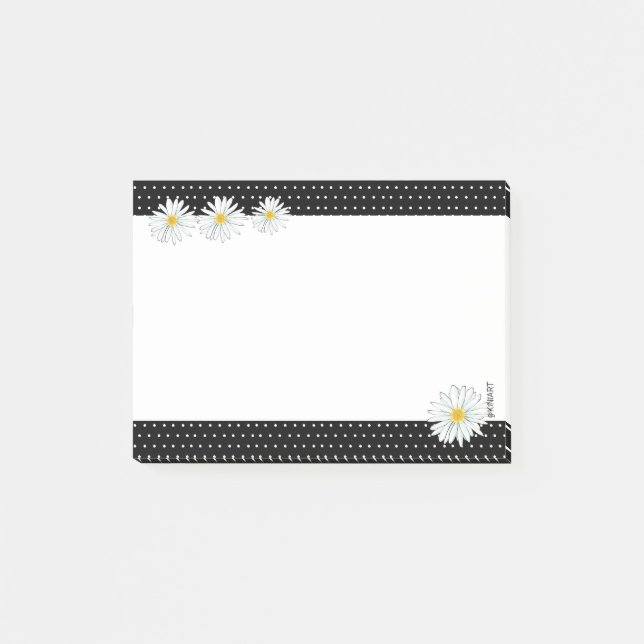 Notas Post-it® Puntos Y Daisies De KiniArt (Anverso)