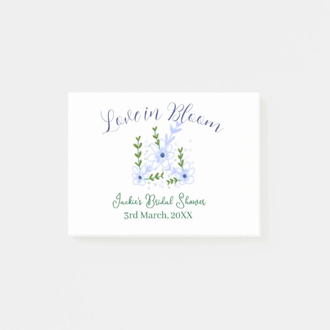 Notas Post-it® Purple boho love in Bloom bridal shower name retro (Anverso)