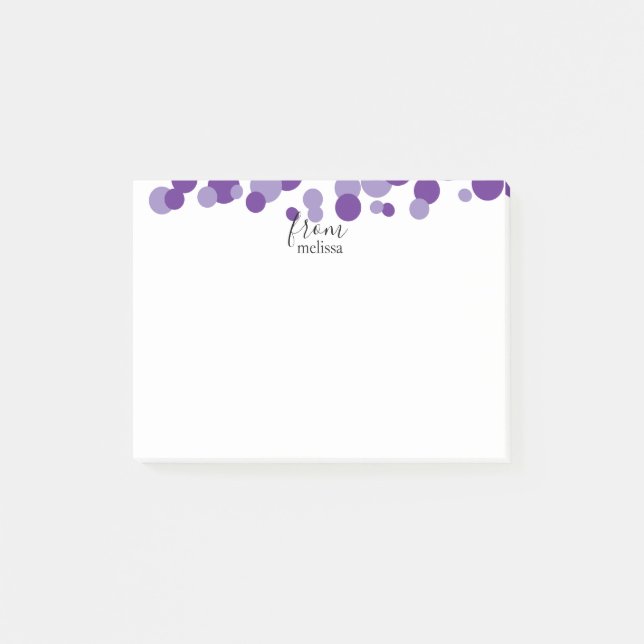 Notas Post-it® Purple Bubbles Personalized Post-It Notes (Anverso)