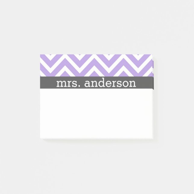 Notas Post-it® Purple Chevron Post It Notes - Personaliza (Anverso)
