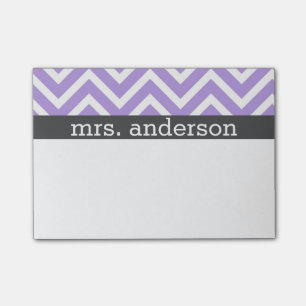 Notas Post-it® Purple Chevron Post It Notes - Personaliza