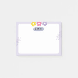 Notas Post-it® Purple flower sticky notes