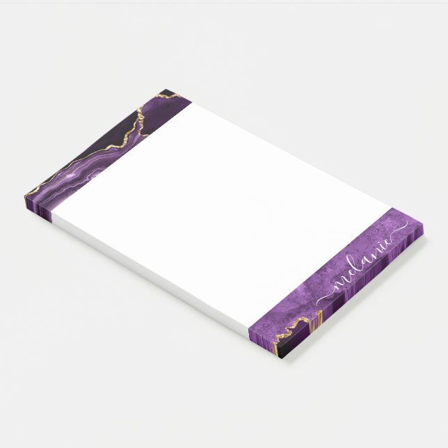 Notas Post-it® Purple Gold Post-it® Notes Nombre personalizado (En perspectiva)