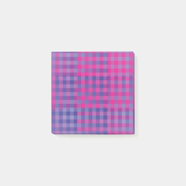 Notas Post-it® Purple Pink Checker Patchwork Pattern (Anverso)