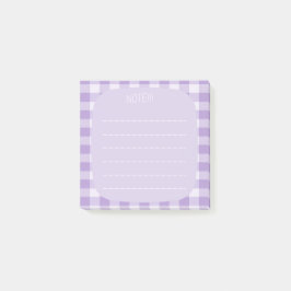 Notas Post-it® Purple Plaid Note Design