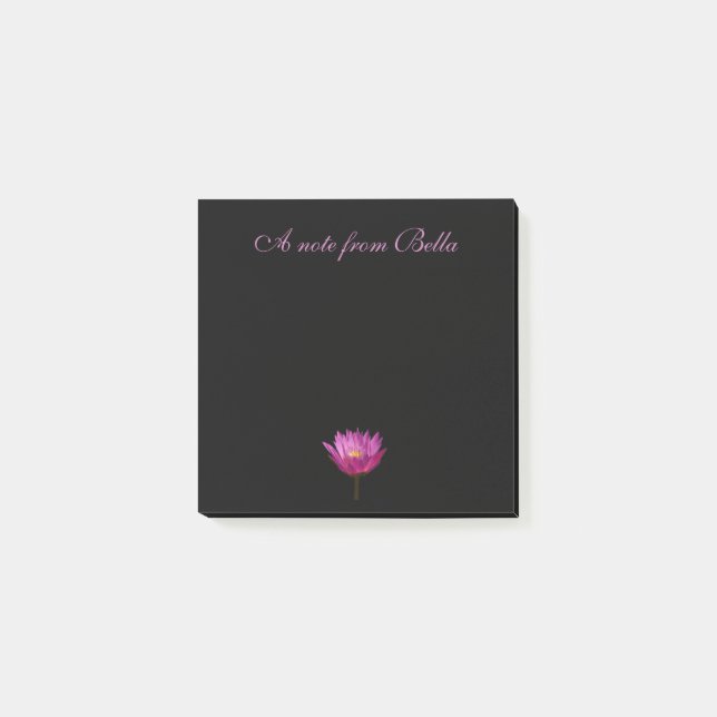 Notas Post-it® Purple Waterlily Lotus Black Post-it Notes (Anverso)