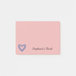 Notas Post-it® Púrpura Pastel y Azul con Corazón Negro