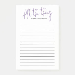 Notas Post-it® Púrpura personalizada todas las cosas para hacer