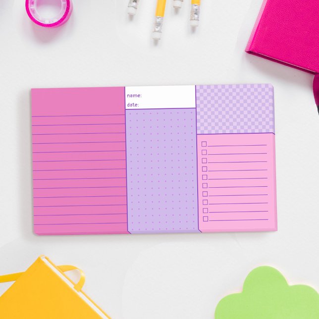 Notas Post-it® Púrpura Rosa Práctico Organizarse Para Hacer Combo (Subido por el creador)