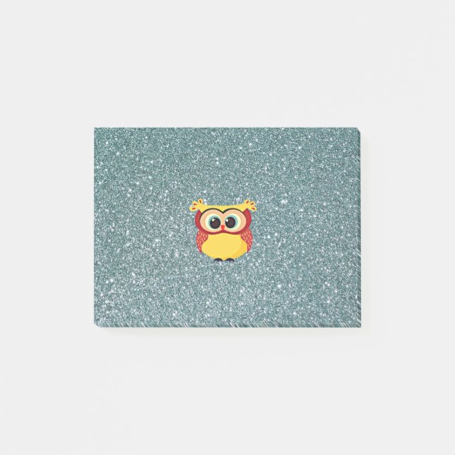 Notas Post-it® Purpurina con Owl (Anverso)