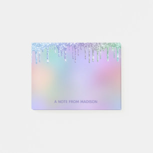 Notas Post-it® Purpurina de goteo personalizado del arcoiris