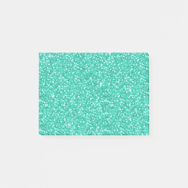 Notas Post-it® Purpurina de imitación azul neón de moda de Guay (Anverso)