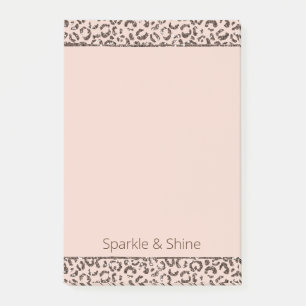 Notas Post-it® Purpurina de leopardo marrón de chocolate de choc