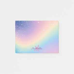 Notas Post-it® Purpurina de unicornio arcoiris