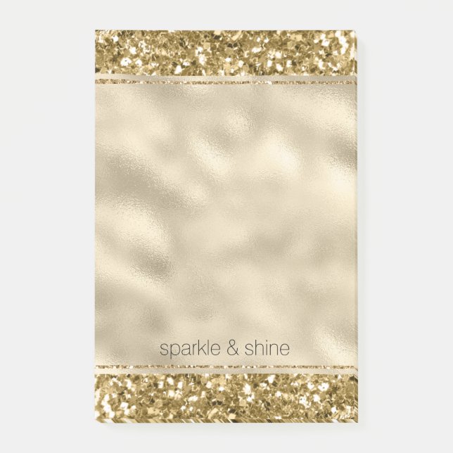 Notas Post-it® Purpurina Glitzy Sparkle Gold       (Anverso)