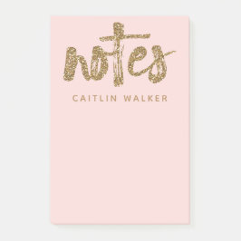 Notas Post-it® Purpurina Gold Rubor Pink Sticky Notes Pad