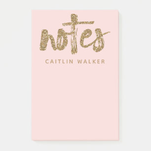 Notas Post-it® Purpurina Gold Rubor Pink Sticky Notes Pad