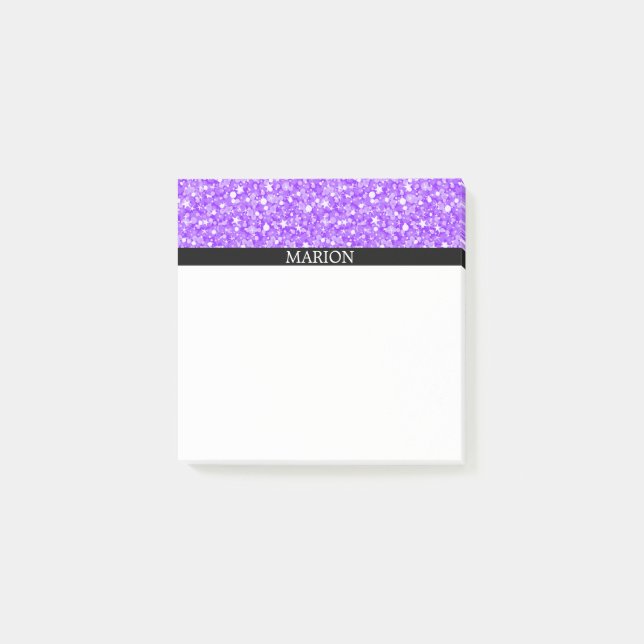 Notas Post-it® Purpurina morado y blanco (Anverso)