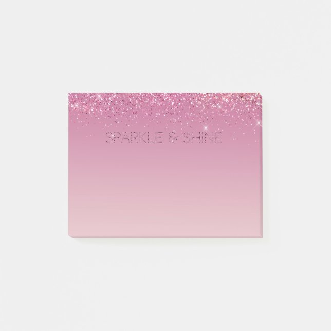 Notas Post-it® Purpurina Rosa dorado rosado dorado (Anverso)