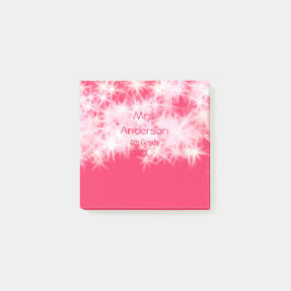 Notas Post-it® Purpurina rosa rojo chisporroteando De vuelta al m
