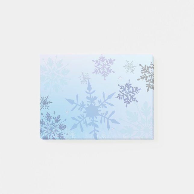 Notas Post-it® Purpurina Snowflake Snowy Mountain Winter (Anverso)