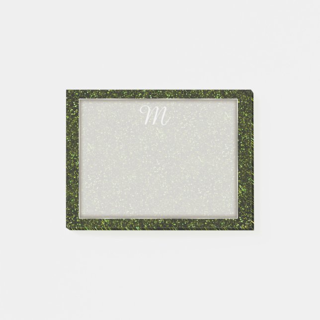 Notas Post-it® Purpurina verde de Apple oscuro (Anverso)