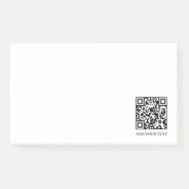 Notas Post-it® QR Blanco | Texto personalizado minimalista modern