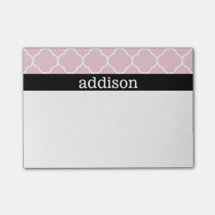 Notas Post-it® Quatrefoil rosado - personalice