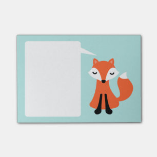 Notas Post-it® Qué hace el zorro diga la burbuja blanca del