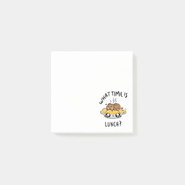 Notas Post-it® ¿Qué hora es el almuerzo (Anverso)