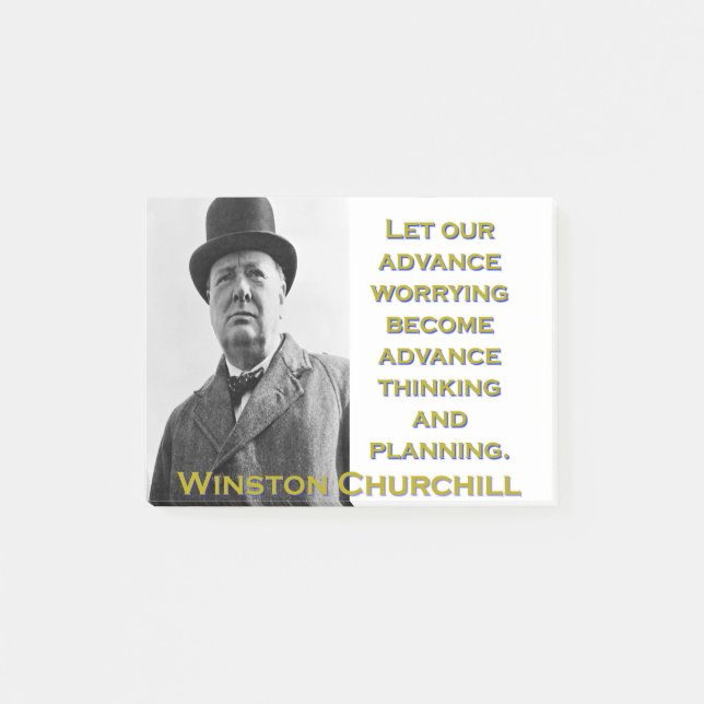 Notas Post-it® Que nuestro avance sea preocupante - Churchill (Anverso)
