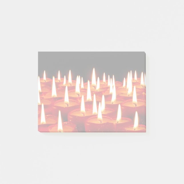 Notas Post-it® Quemando velas (Anverso)