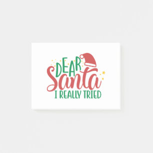 Notas Post-it® Querido Papá Noel, realmente lo intenté