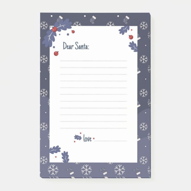 Notas Post-it® Querido Santa (Anverso)