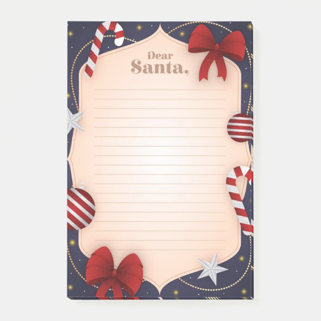 Notas Post-it® Querido Santa (Anverso)